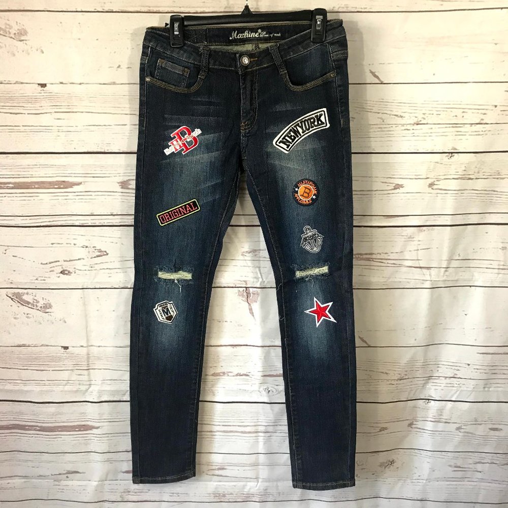 Machine‎ Womens' Skinny Jeans With Applique